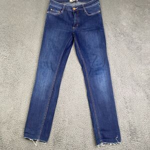 Acne Jeans Womens 28x32 Blue Flex S True Blue Stretch Skinny Raw Hem Distressed